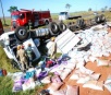 Carreta capota e motorista morre preso nas ferragens entre Bataguassu e Santa Rita do Pardo