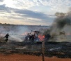 Incêndio atinge mata e destrói trator dentro de área de aeroporto de Três Lagoas