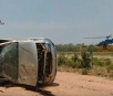 Vítimas de capotagem em Miranda são resgatadas em helicóptero da PRF