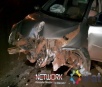 Motorista perde controle de Corolla na rodovia Itaporã à Dourados, quebra parte da mureta e derruba um poste