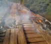 Ponte de madeira usada para escoamento agrícola é incendiada em Nova Alvorada do Sul
